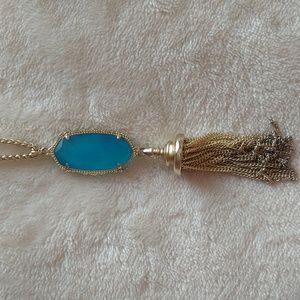 Kendra Scott Teal Blue Agate Everly Long Necklace